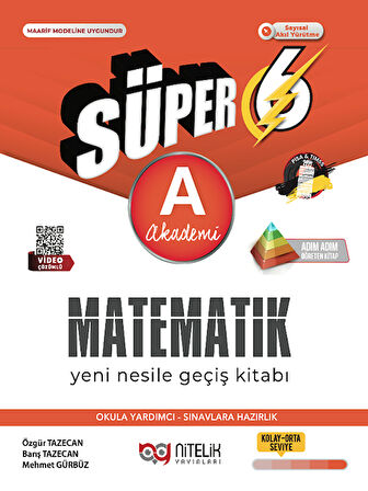 Nitelik 6. Sınıf Matematik Süper A Akademi Soru Kitabı Nitelik Yayınları