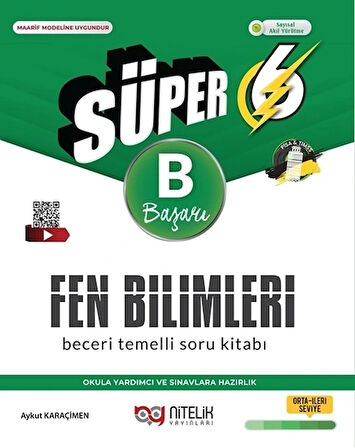 Nitelik 6.Sınıf Süper Fen Bilimleri Beceri Temelli Soru Kitabı (B) Yeni