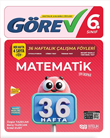 Nitelik 6.Sınıf Görev Matematik 36 Haftalık Çalışma Föyleri