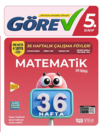 Nitelik 5.Sınıf Görev Matematik 36 Haftalık Çalışma Föyleri