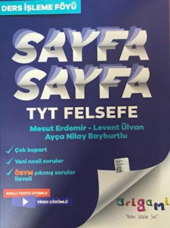 TYT Felsefe Sayfa Sayfa Ders İşleme Föyü