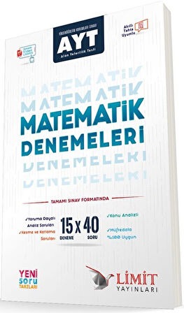 Limit Yayınları AYT Matematik 15x40 Video Çözümlü Denemeleri