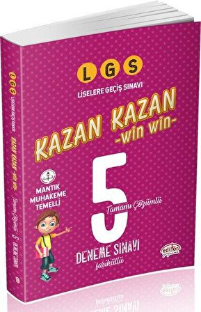 Editör LGS Kazan Kazan Çözümlü 5 Deneme Sınavı