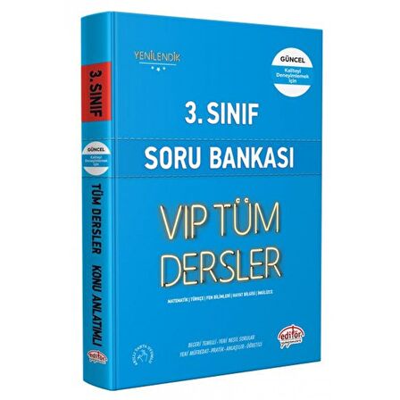 3. Sınıf VIP Tüm Dersler Soru Bankası Mavi Kitap