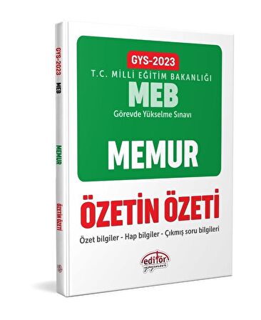 Milli Eğitim Bakanlığı Memur GYS Özetin Özeti