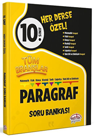Editör 10. Sınıf Tüm Branşlar Paragraf Soru Bankası Editör Yayınları