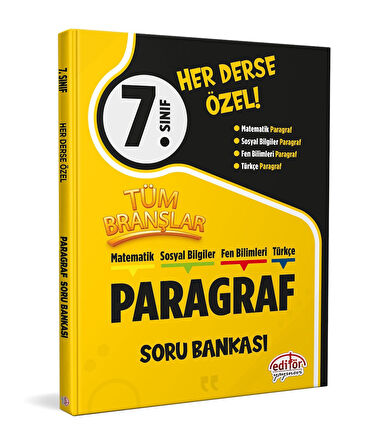 7. Sınıf Tüm Branşlar Paragraf Soru Bankası Editör Yayınları