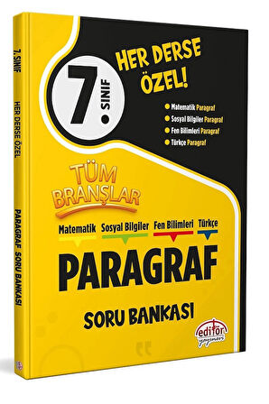 7.Sınıf Her Derse Özel Matematik-Sosyal Bilgiler-Fen Bilimleri-Türkçe Paragraf Soru Bankası