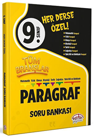 Editör 9. Sınıf Tüm Branşlar Paragraf Soru Bankası Editör Yayınları