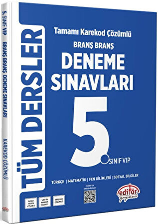 Editör Yayınları 5. Sınıf Tüm Dersler Branş Branş Tamamı Çözümlü Deneme Sınavları