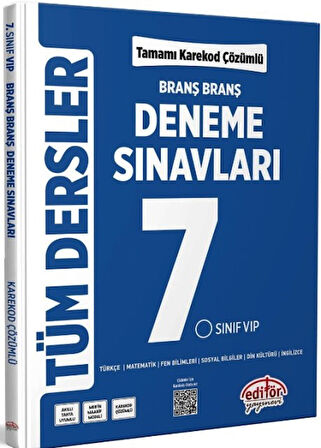 7. Sınıf Tüm Dersler Branş Branş Tamamı Çözümlü Deneme Sınavları