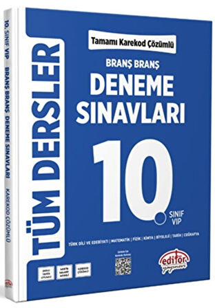10. Sınıf Tüm Dersler Branş Branş Deneme Sınavları Editör Yayınları