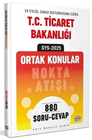 Editör 2025 GYS Ticaret Bakanlığı Ortak Konular Nokta Atışı Soru Cevap Görevde Yükselme Editör Yayınları