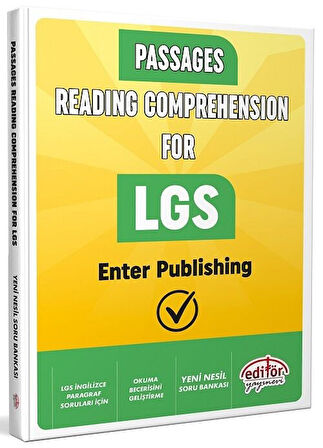 Editör LGS Passages Reading Comprehension For LGS Editör Yayınları