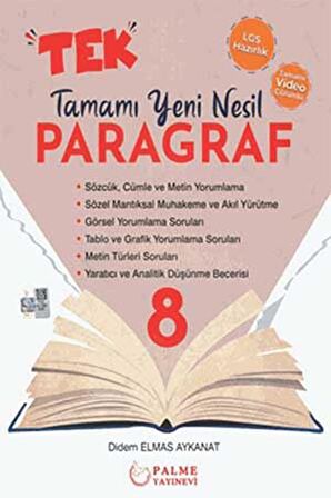 8. Sınıf Tek Paragraf Tamamı Yeni Nesil Soru Kitabı