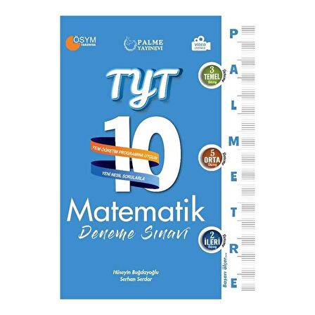 TYT Matematik Palmetre 10 Deneme Video Çözümlü Palme Yayınları