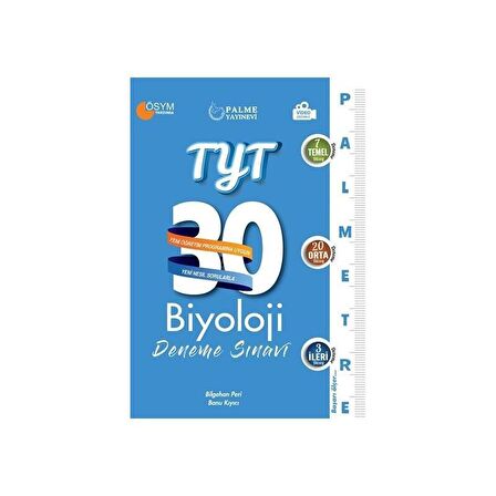 TYT Biyoloji 30 Deneme Sınavı Palme Yayınları