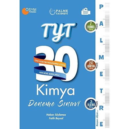 Palme 2021 YKS TYT Kimya Palmetre 30 Deneme Video Çözümlü