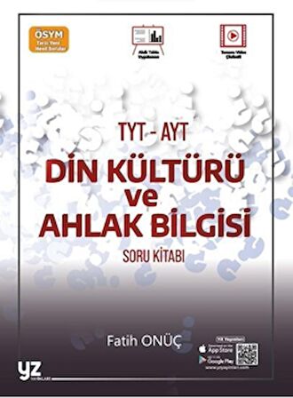 YZ YKS TYT AYT Din Kültürü ve Ahlak Bilgisi Soru Kitabı