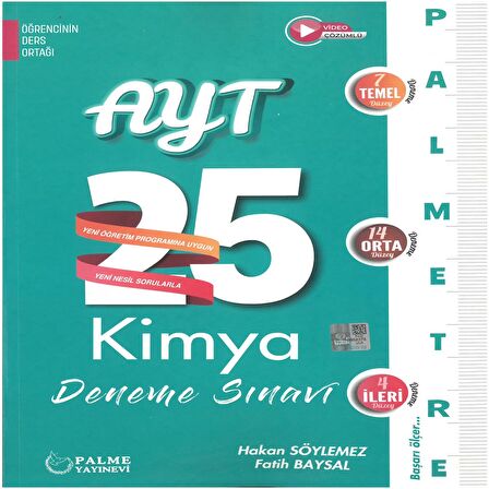 AYT Kimya Palmetre 25 Deneme Sınavı Palme Yayınevi