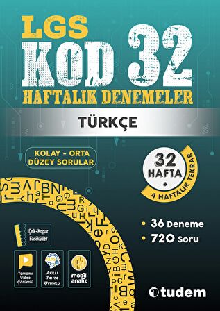 LGS TÜRKÇE KOD 32-HAFTALIK DENEMELER Tudem Eğitim