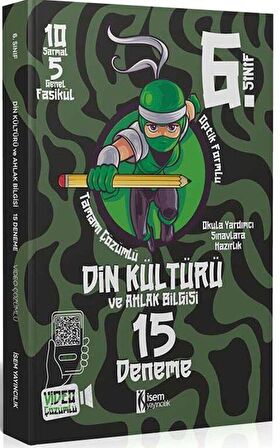 2023 İSEM 6. Sınıf Din Kültürü ve Ahlak Bilgisi 15 Deneme