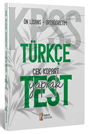 2024 KPSS Ortaöğretim Ön Lisans Türkçe Çek Kopart Yaprak Test