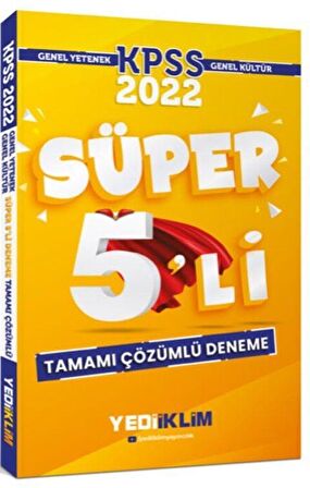 Yediiklim 2022 KPSS Genel Yetenek Genel Kültür Tamamı Çözümlü Süper 5’li Deneme