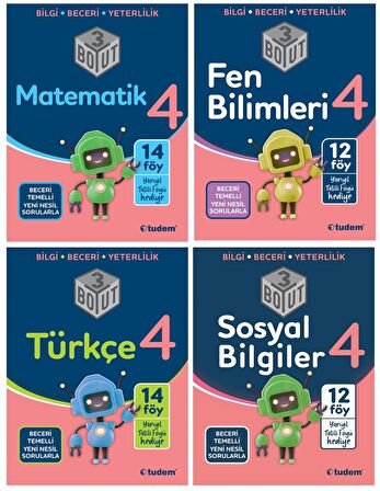 Tudem 4.Sınıf 3 Boyut 4'lü Set