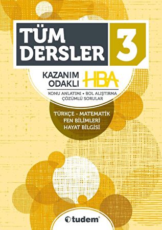 Tudem 3.Sınıf Tüm Dersler Kazanım Odaklı HBA