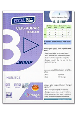 8.Sınıf 2022 İngilizce Çek Kopar Testler Pergel Yayınları