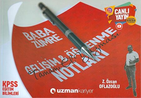 Uzman Kariyer 2020 KPSS Baba Zümre Gelişim ve Öğrenme Notları