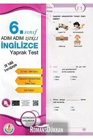 6. Sınıf Adım Adım Işıklı İngilizce Yaprak Test Bilal Işıklı Yayınları