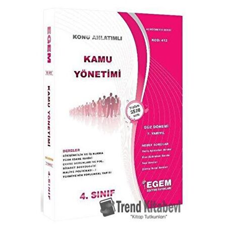 4. Sınıf 7. Yarıyıl Kamu Yönetimi Hedef Sorular (Kod 412)