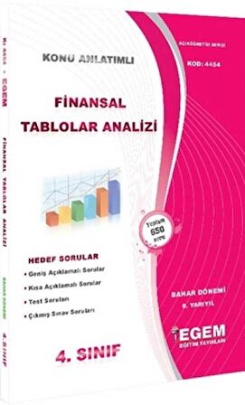 Finansal Tablolar Analizi (Bahar Dönemi) Konu Anlatımlı Soru Bankası