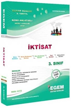 3. Sınıf 6. Yarıyıl İktisat Bahar Dönemi Konu Anlatımlı Soru Bankası - Kod 3315