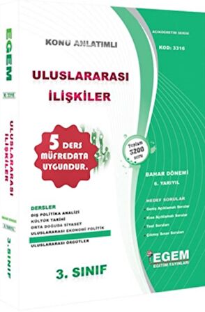 3. Sınıf Uluslararası İlişkiler (Bahar Dönemi) Konu Anlatımlı Soru Bankası (6. Yarıyıl)