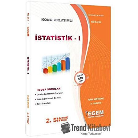 2. Sınıf 3. Yarıyıl İstatistik 1 Konu Anlatımlı Soru Bankası - Kod 254