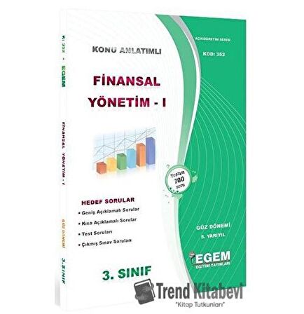 3. Sınıf 5. Yarıyıl Finansal Yönetim 1 Konu Anlatımlı Soru Bankası (Kod 352)