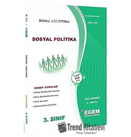 3. Sınıf 5. Yarıyıl Sosyal Politikalar Konu Anlatımlı Soru Bankası (Kod 355)