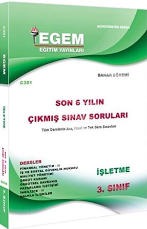 3. Sınıf İşletme Çıkmış Sınav Soruları (2012-2018)(Bahar Dönemi)