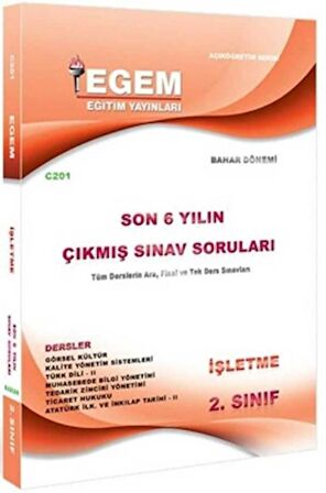 AÖF 2. Sınıf İşletme Bahar Dönemi Çıkmış Sınav Soruları 2012-2018 4.Yarıyıl