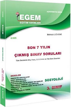 3. Sınıf Sosyoloji Çıkmış Sınav Soruları