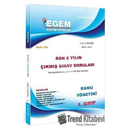 1. Sınıf Kamu Çıkmış Sınav Soruları (2012-2018) Güz Dönemi