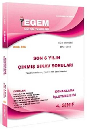 4. Sınıf 7. Yarıyıl Konaklama İşletmeciliği Güz Dönemi Çıkmış Sınav Soruları 2012-2018