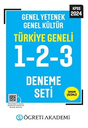 Öğreti Akademi 2024 KPSS Genel Yetenek Genel Kültür Tamamı Çözümlü Türkiye Geneli 1-2-3 (3'lü Deneme Seti)