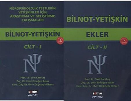 Bilnot-Yetişkin (2 Kitap)  Nöropsikolojik Testlerin Yetişkinler İçin Araştırma ve Geliştirme Çal