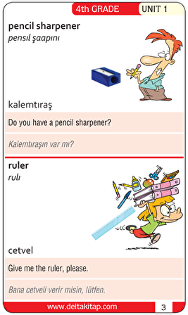 4. Sınıf Resimli İngilizce Dil Kartları