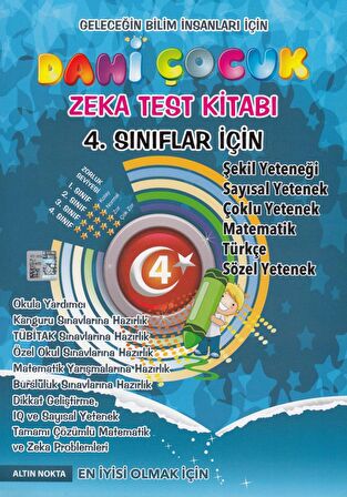 Dahi Çocuk Zeka ve Test Kitabı 4. Sınıflar İçin