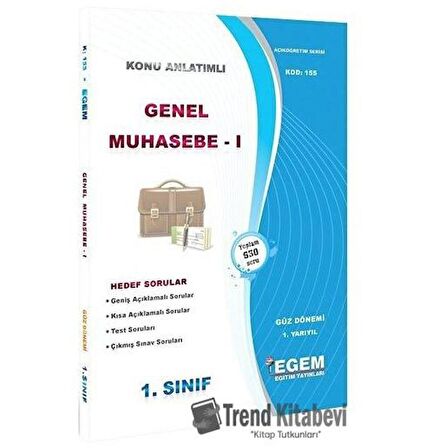 1. Sınıf 1. Yarıyıl Konu Anlatımlı Genel Muhasebe 1 - Kod 155